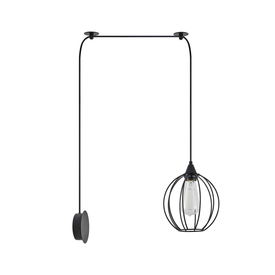 SE21-BL-B10-BL1W-GR2 ADEPT PENDANT Black Metal Grid Wall Lamp+ HOMELIGHTING 77-8895