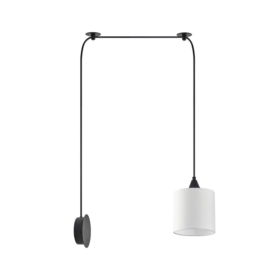 SE21-BL-B10-BL1W-SH1 ADEPT PENDANT White Fabric Wall Lamp + HOMELIGHTING 77-9007