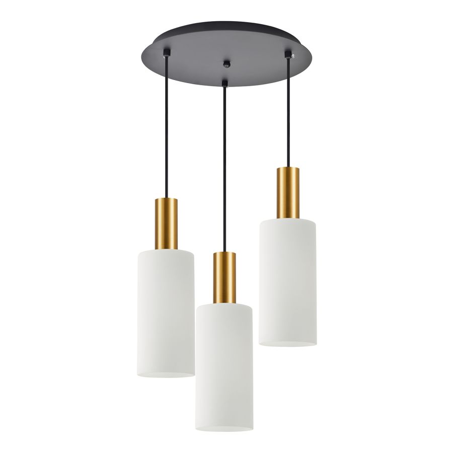 SE21-GM-4-3BL-GL3 ADEPT TUBE Gold Matt Pendant White Glass+ HOMELIGHTING 77-8656