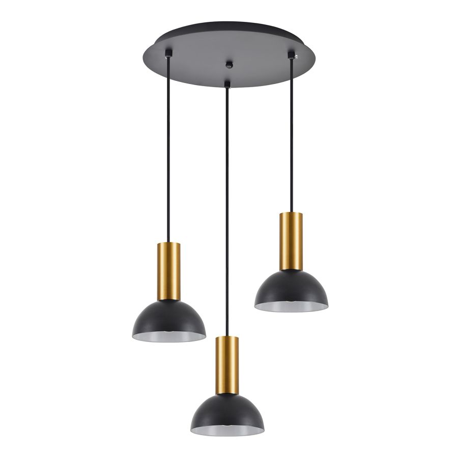 SE21-GM-4-3BL-MS3 ADEPT TUBE Gold Matt Pendant Black Metal Shade+ HOMELIGHTING 77-8649