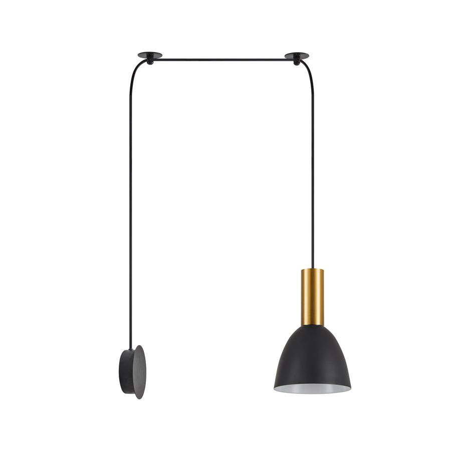 SE21-GM-4-NM1W-MS2 ADEPT TUBE Gold Matt Wall Lamp Black Metal Shade+ HOMELIGHTING 77-8830