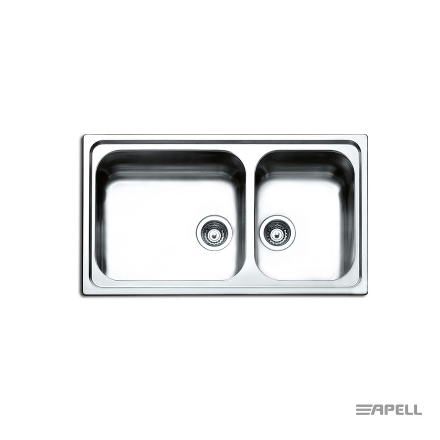 Νεροχύτης Κουζίνας Ανοξείδωτος Anniversario 86x50 Αpell Inox Σαγρέ  8320-112