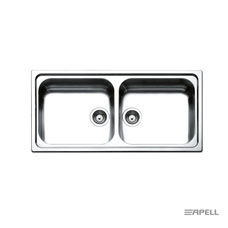 Νεροχύτης Κουζίνας Ανοξείδωτος Linear 100x50 Αpell Inox Σαγρέ  8540-112