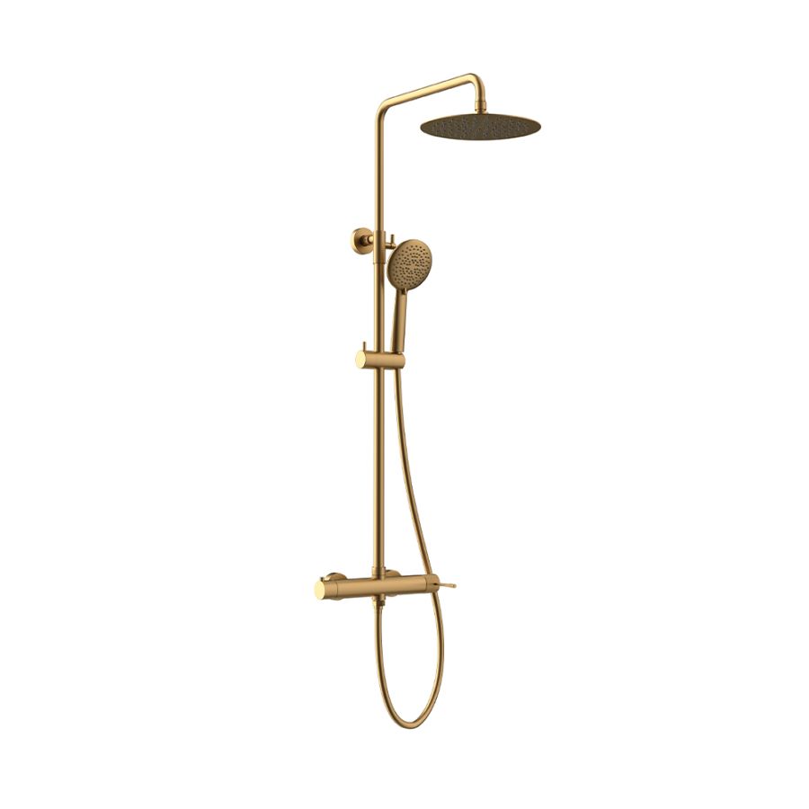 Orabella Terra Brushed Gold - Στήλη ντουζ με στρόγγυλη κεφαλή Φ250 10250