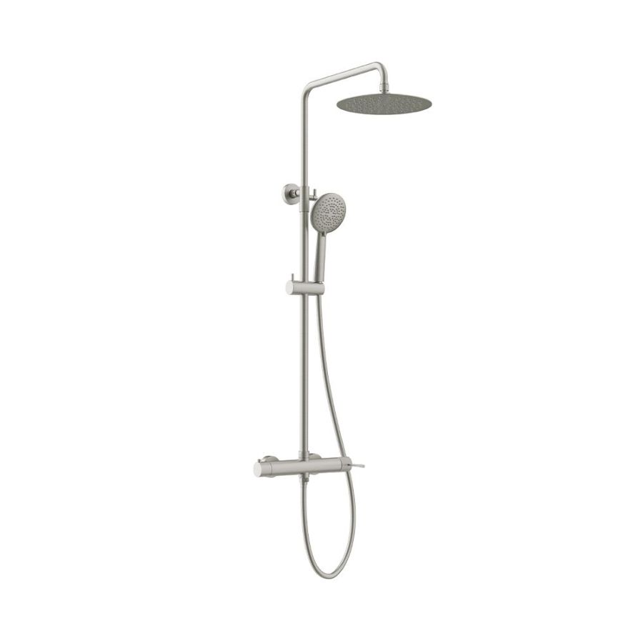 Orabella Terra Brushed nickel - Στήλη ντουζ με στρόγγυλη κεφαλή Φ250 10317