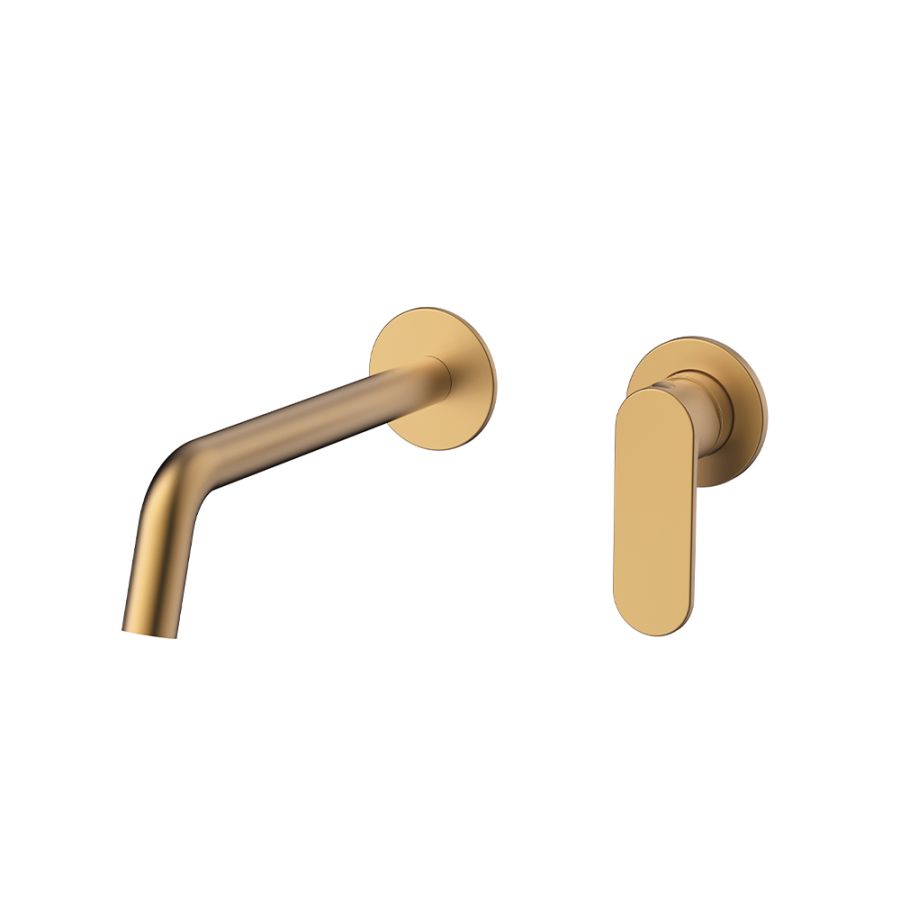 Orabella Oval Brushed gold - Μπαταρία νιπτήρος, εντοιχισμού 2 οπών 10471