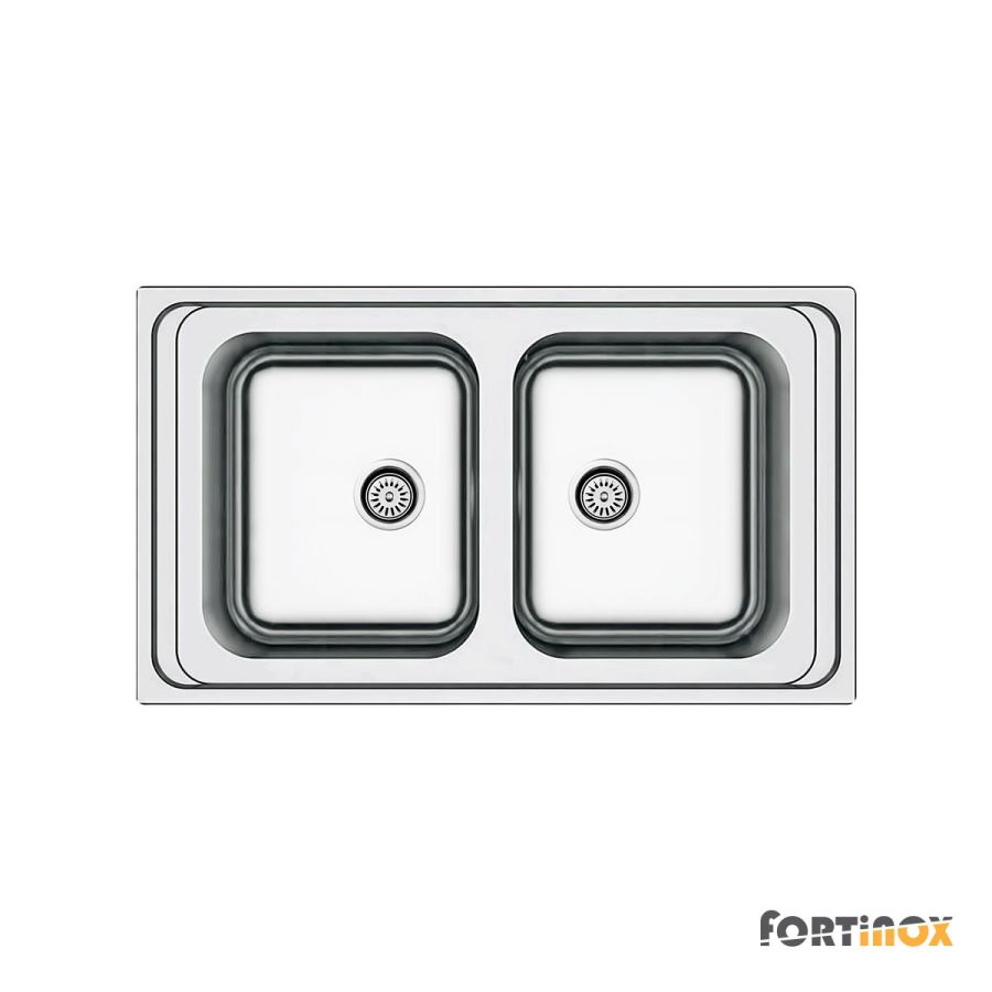 Νεροχύτης Κουζίνας Ανοξείδωτος Arena 86x50 Fortinox Inox Λείο  27286-110