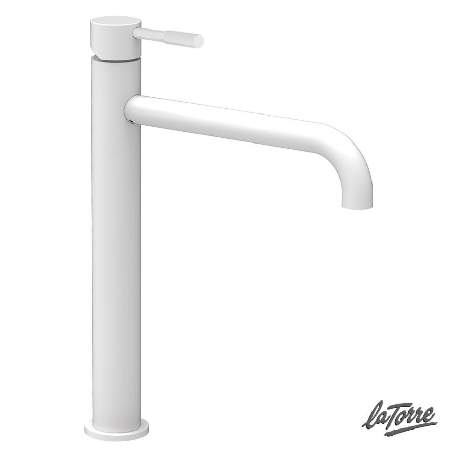 Μπαταρία Νιπτήρα Υψηλή με Βαλβίδα Clic-Clac Τech La Torre White Matt 12507-300