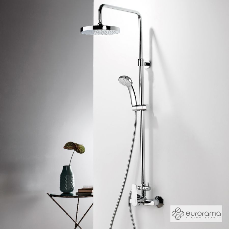 Μπαταρία Ντουζιέρας με Κεφαλή και Κολώνα ρυθμιζόμενου ύψους Klint Chrome 142065-100