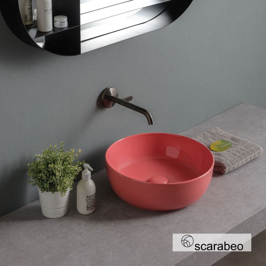 Νιπτήρας Πορσελάνης Glam Φ39 Scarabeo Peach Glossy 1807-820