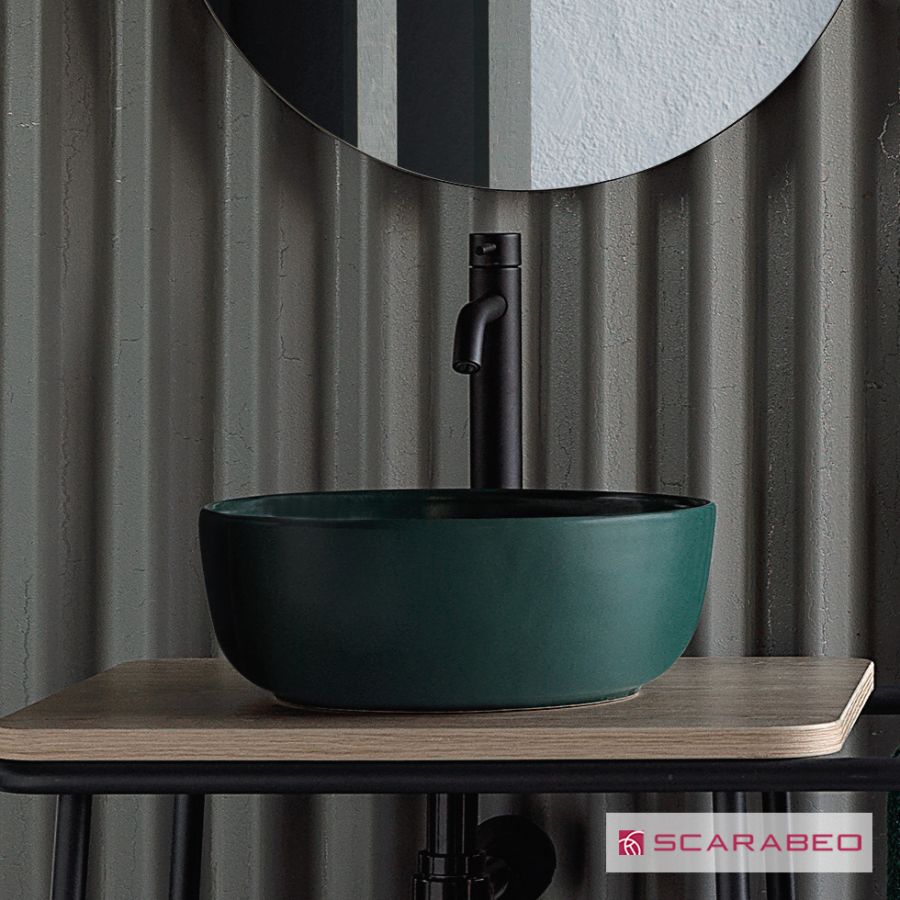 Νιπτήρας Πορσελάνης Glam Φ33 Scarabeo Musk (verde) 1808-900