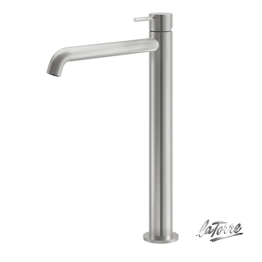 Μπαταρία Νιπτήρα Υψηλή με Βαλβίδα Clic-Clac Elle316 La Torre  Brushed Inox 35016-111