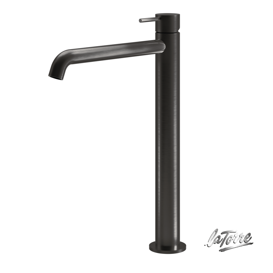 Μπαταρία Νιπτήρα Υψηλή με Βαλβίδα Clic-Clac Elle316 La Torre  PVD Black Brushed 35016-411