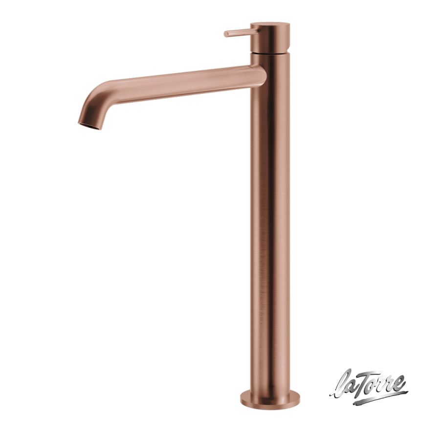 Μπαταρία Νιπτήρα Υψηλή με Βαλβίδα Clic-Clac Elle316 La Torre  PVD Rose-Gold 35016-811