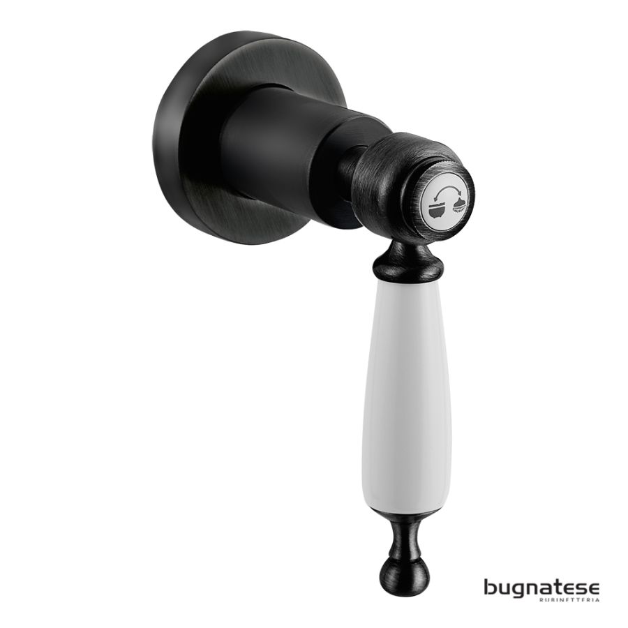 Εκτροπέας Εντοιχισμού 3  εξόδων Μαύρο Ματ Bugnatese Oxford Black Matt 19441-400 