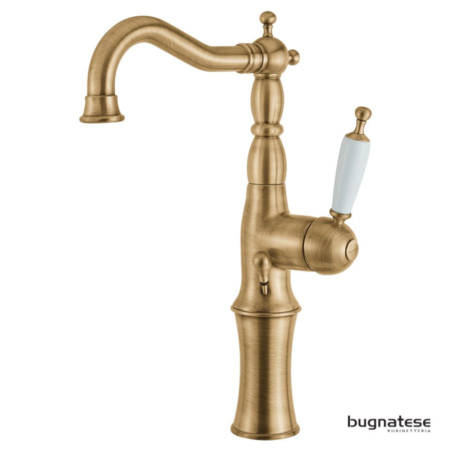 Μπαταρία Νιπτήρα Υψηλή με Βαλβίδα Clic-Clac Oxford Bugnatese Bronze 6317-220