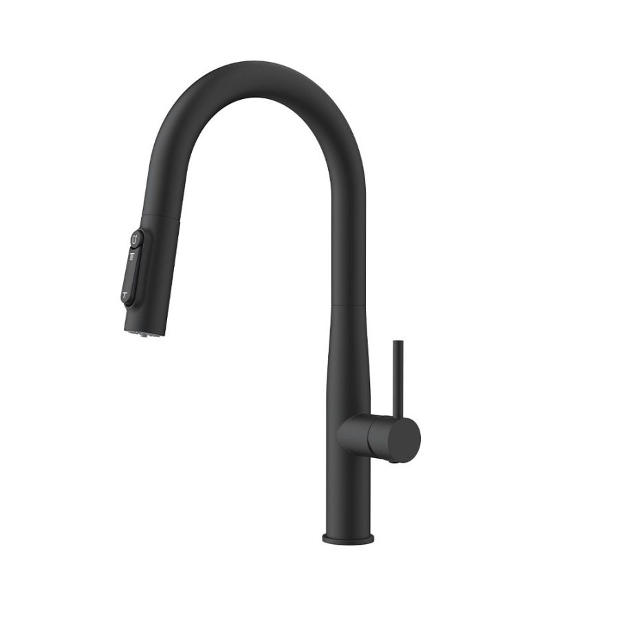 Orabella Pure water black matt - Μπαταρία Κουζίνας με αποσπώμενο ντουζ 2 ροών 20140