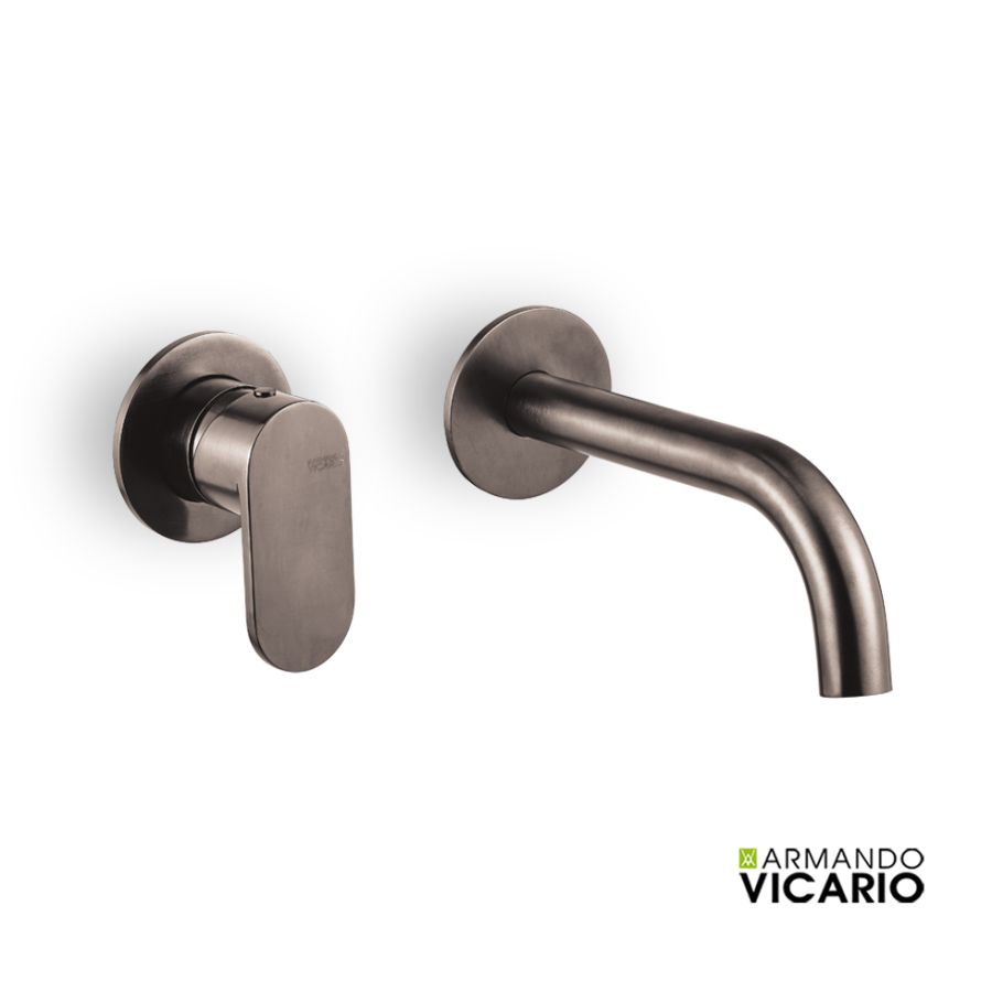 Μπαταρία Νιπτήρα Τοίχου Slim Vicario Black Brushed 500045-410