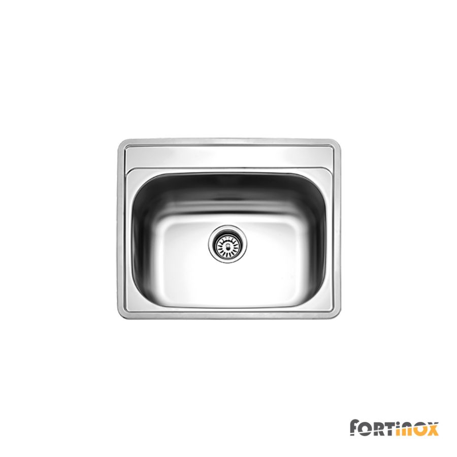 Νεροχύτης Κουζίνας Ανοξείδωτος Valley 60x50 Fortinox Inox Σαγρέ  25060-112