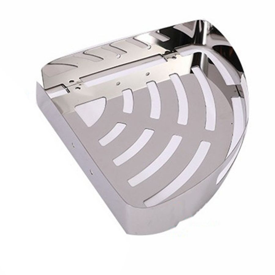 Θήκη-Ραφιέρα Μπάνιου Γωνιακή Μονή 18*18*Υ5 cm Χρωμέ Stainless Steel 304 Domistyle 270111