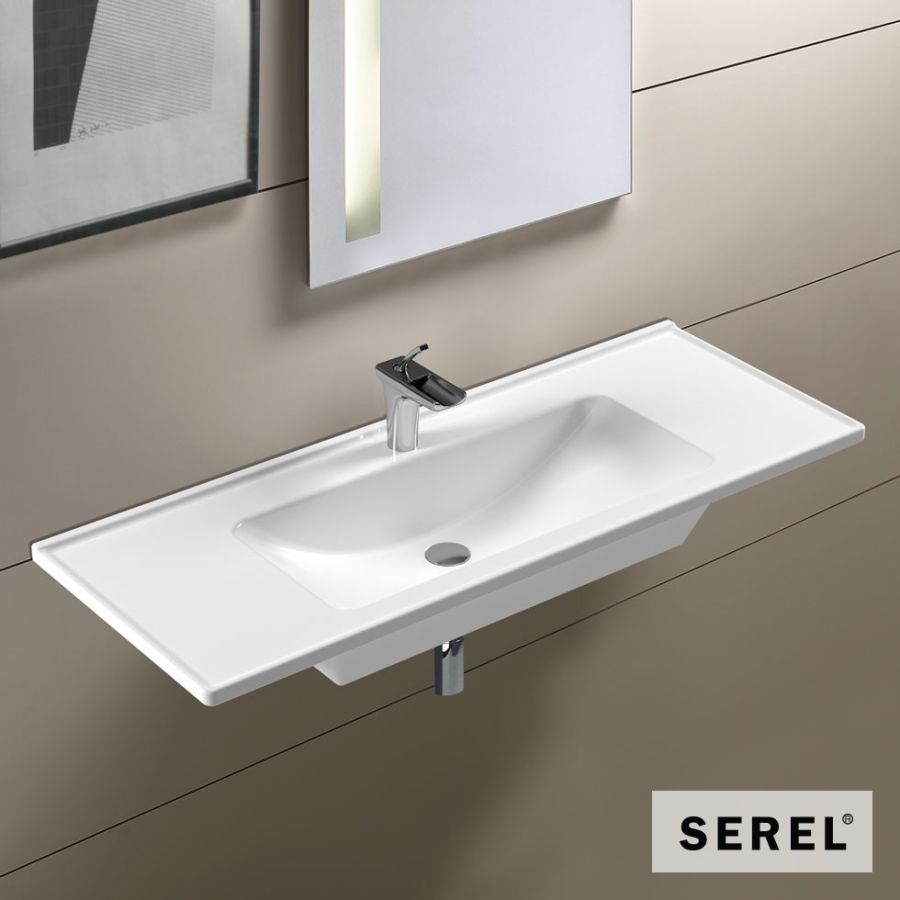 Νιπτήρας Πορσελάνης Slim 100x46 (1 οπή) SEREL White 3037-300