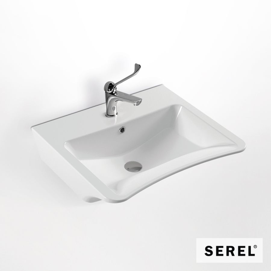 Νιπτήρας Πορσελάνης ΑΜΕΑ 67,5 x 55,5 SEREL White 3044-300