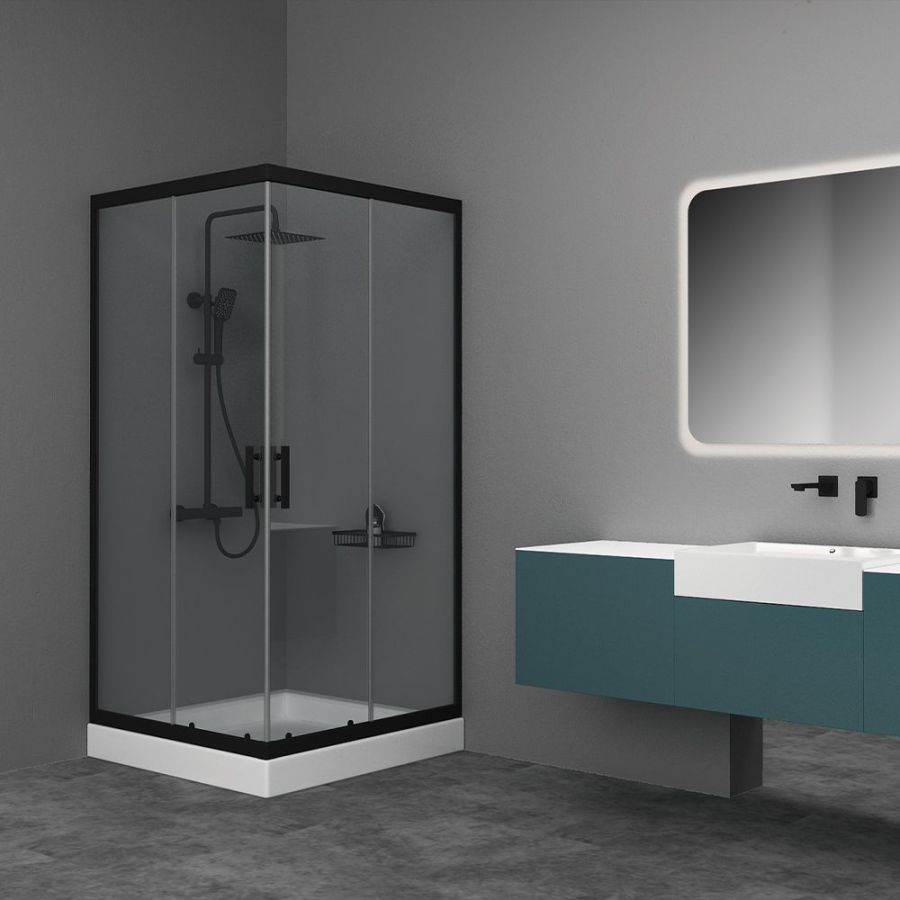 Orabella Vitalia Square Easy Fix Black matt H200 110X110 - Καμπίνα Τετράγωνη 30589