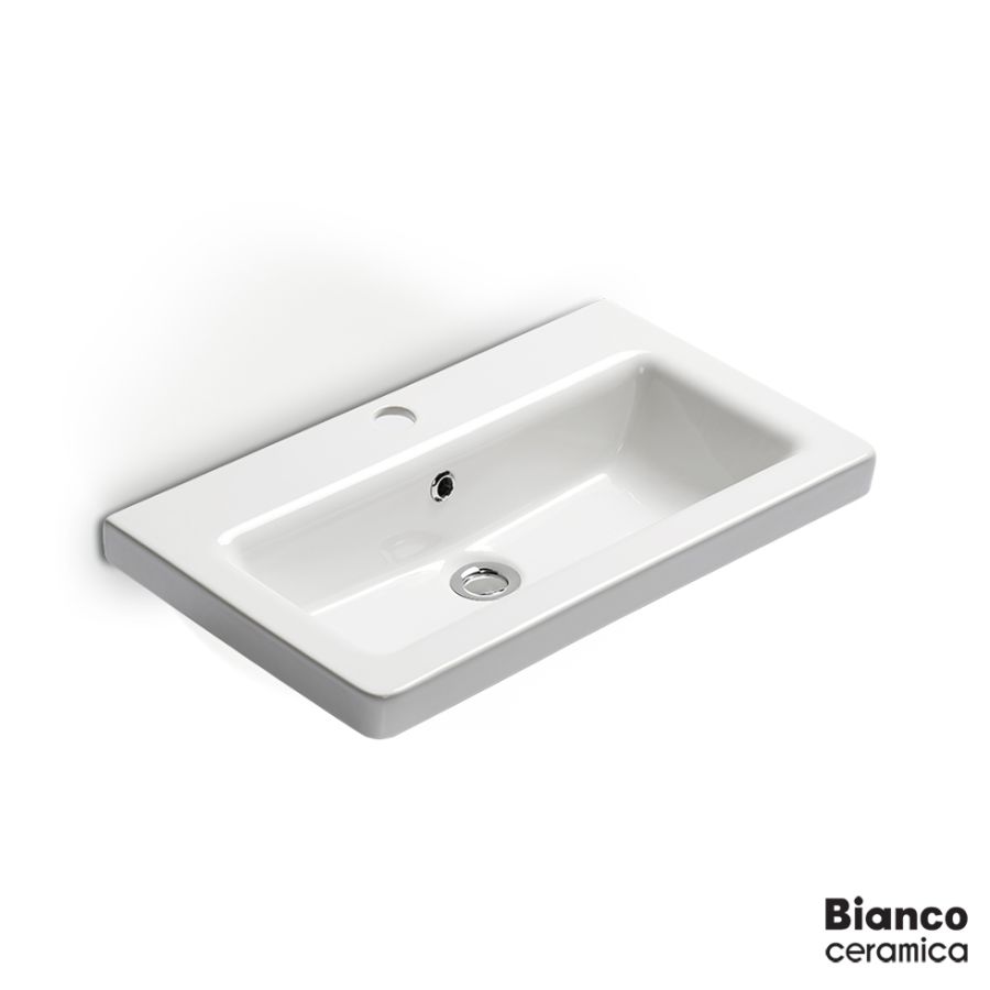 Νιπτήρας Πορσελάνης Urban 60x35 (1 οπή) Bianco Ceramica White 35060-300