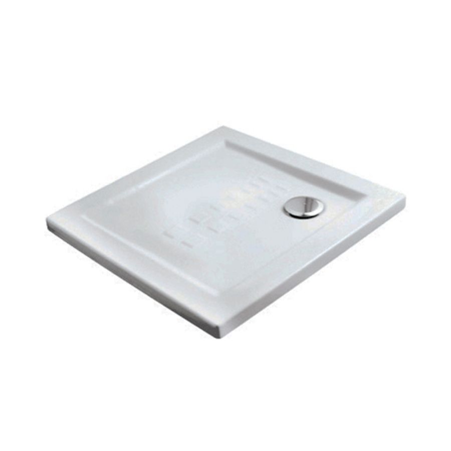 Olympia Slim - Τετράγωνη Λεπτή Ντουζιέρα Πορσελάνης Μπάνιου 90X90X5.5 40106