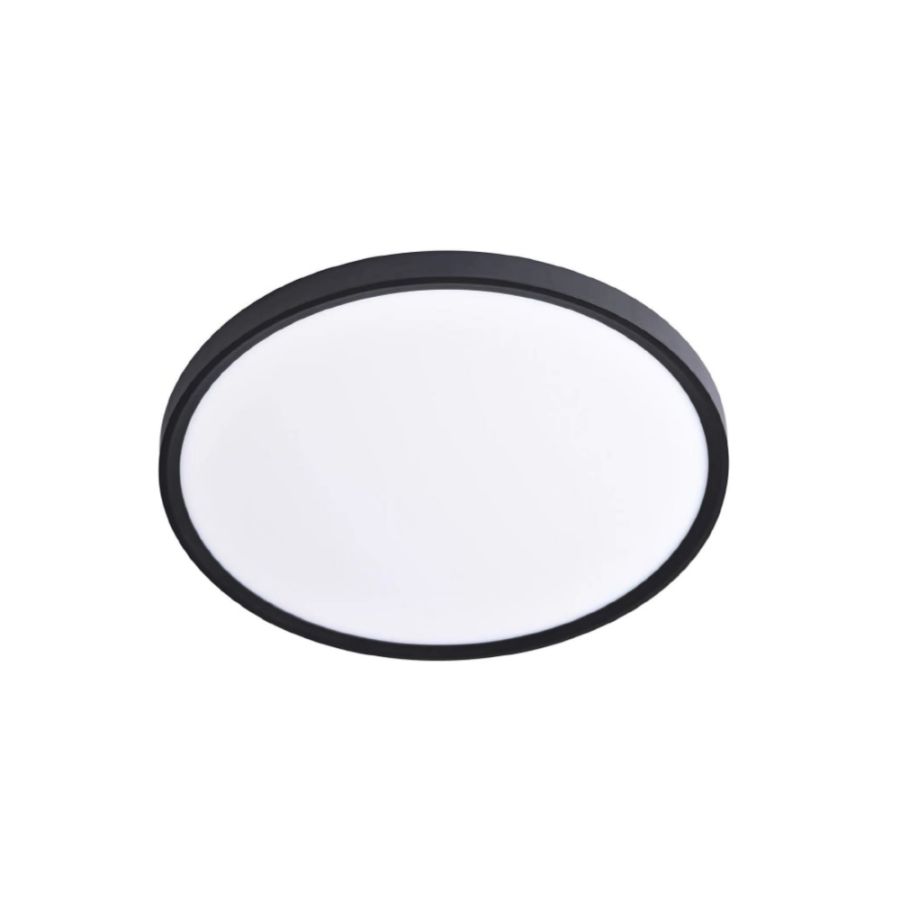 Πλαφονιέρα οροφής LED 18W 3CCT by switch on base σε μαύρη απόχρωση D:23x2,5cm 42036-E-Black