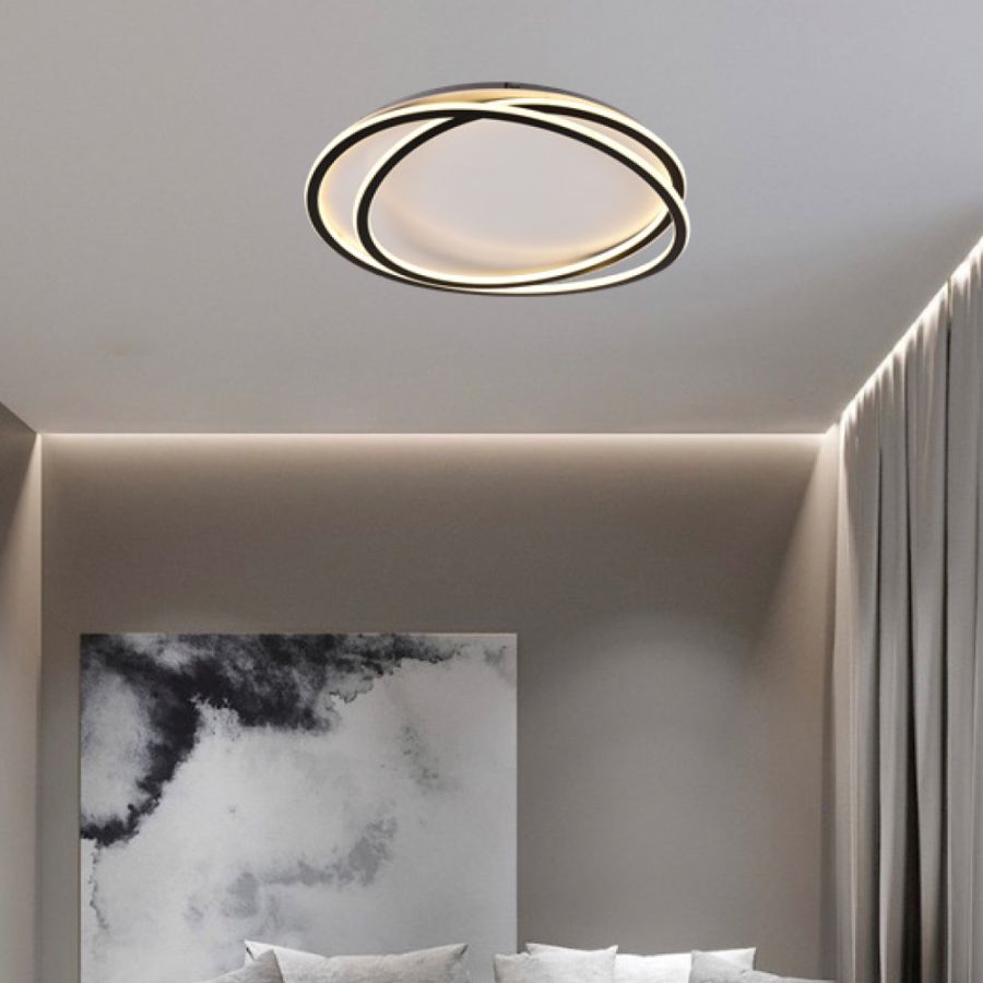 Πλαφονιέρα οροφής LED 76W 3CCT σε μαύρη απόχρωση D:50x12cm 42037-Black