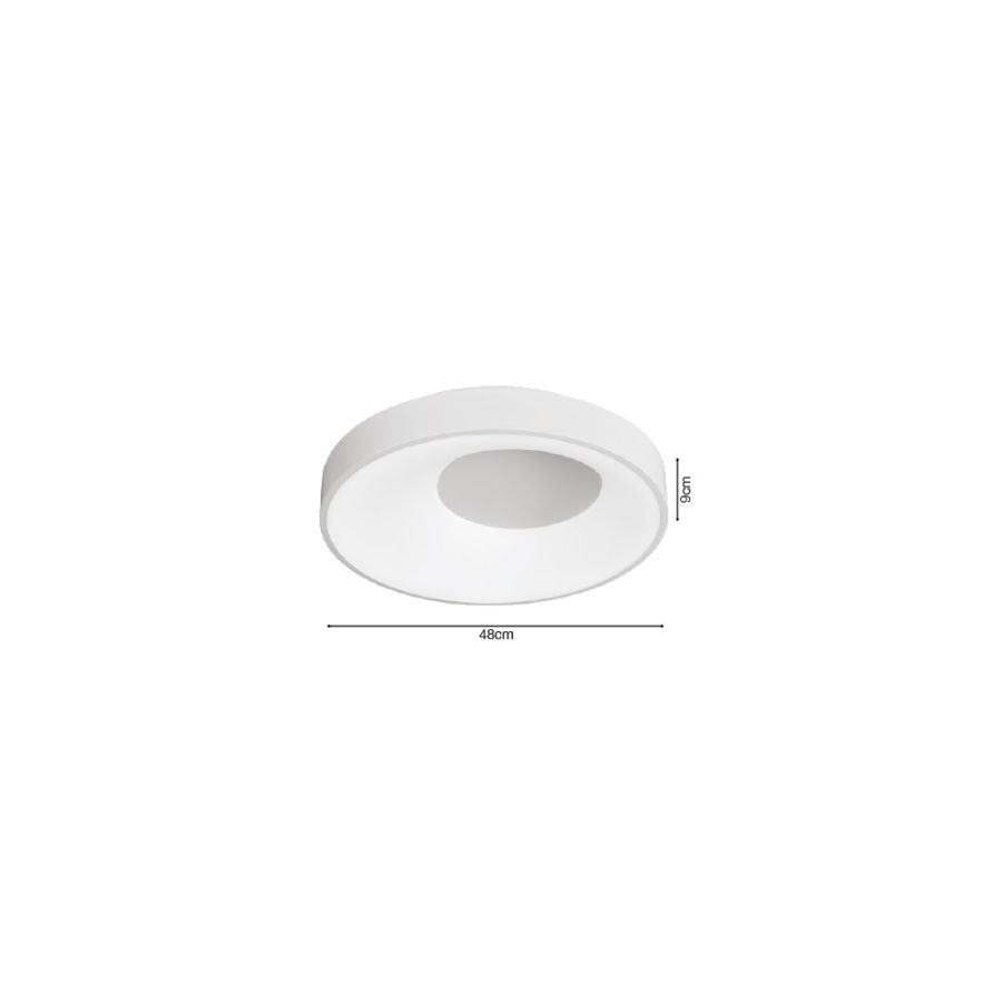 Πλαφονιέρα Οροφής D48x9cm LED 36W 3300lm 3CCT Γκρι Μέταλλο -Ακρυλικό Inlight 42040-Grey