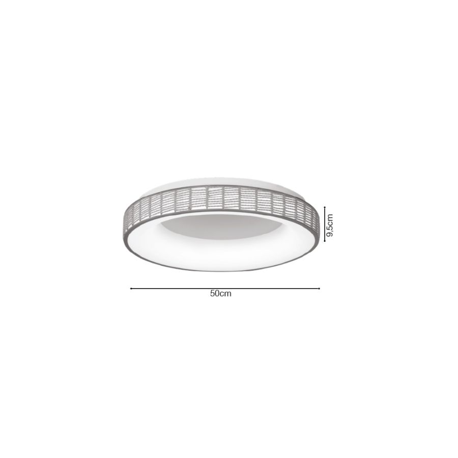 Πλαφονιέρα Οροφής Σχοινί D50x9,5cm LED 25w 3CCT 2500lm Inlight 42042