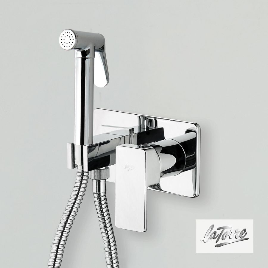 Σύστημα Μπιντέ με Μίκτη Εντοιχισμού Ζεστό-Κρύο, Flush-Mix Profili La Torre Chrome 45211-100