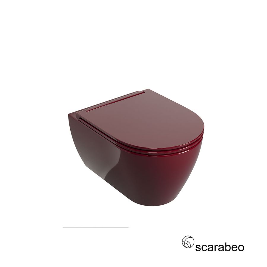 Λεκάνη Κρεμαστή GLAM/50,5 Twist με κάλυμμα Slim Soft Close, Scarabeo Cherry Glossy 520100SC-830