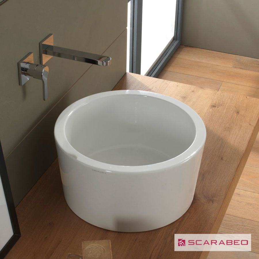 Νιπτήρας Πορσελάνης Bucket Φ42 h.22 Scarabeo White 8807-300