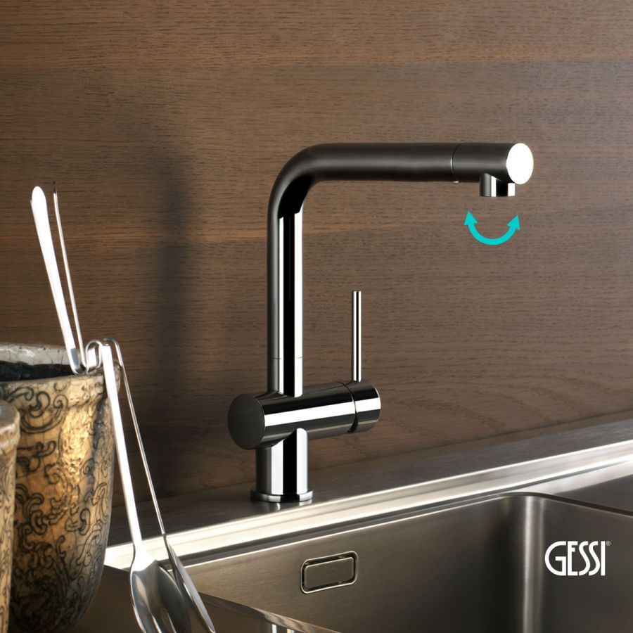 Μπαταρία Νεροχύτη Κουζίνας Oxygene Gessi Chrome 50201-031