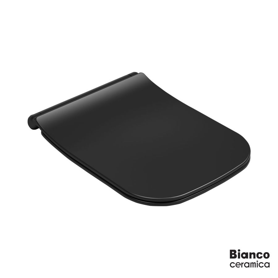 Κάλυμμα Λεκάνης MIZO Slim Soft Close Bianco Ceramica Black Matt MS36SC-401