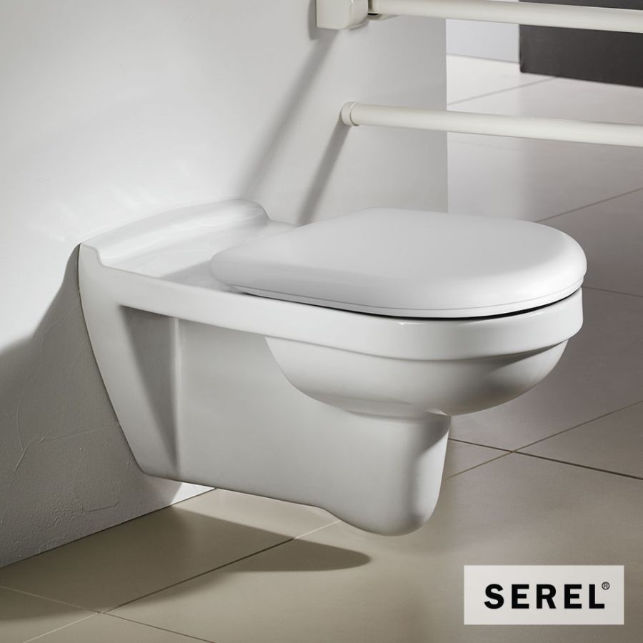 Λεκάνη Κεμαστή ΑΜΕΑ SENIOR με Απλό κάλυμμα 6001, Serel White 304500-300