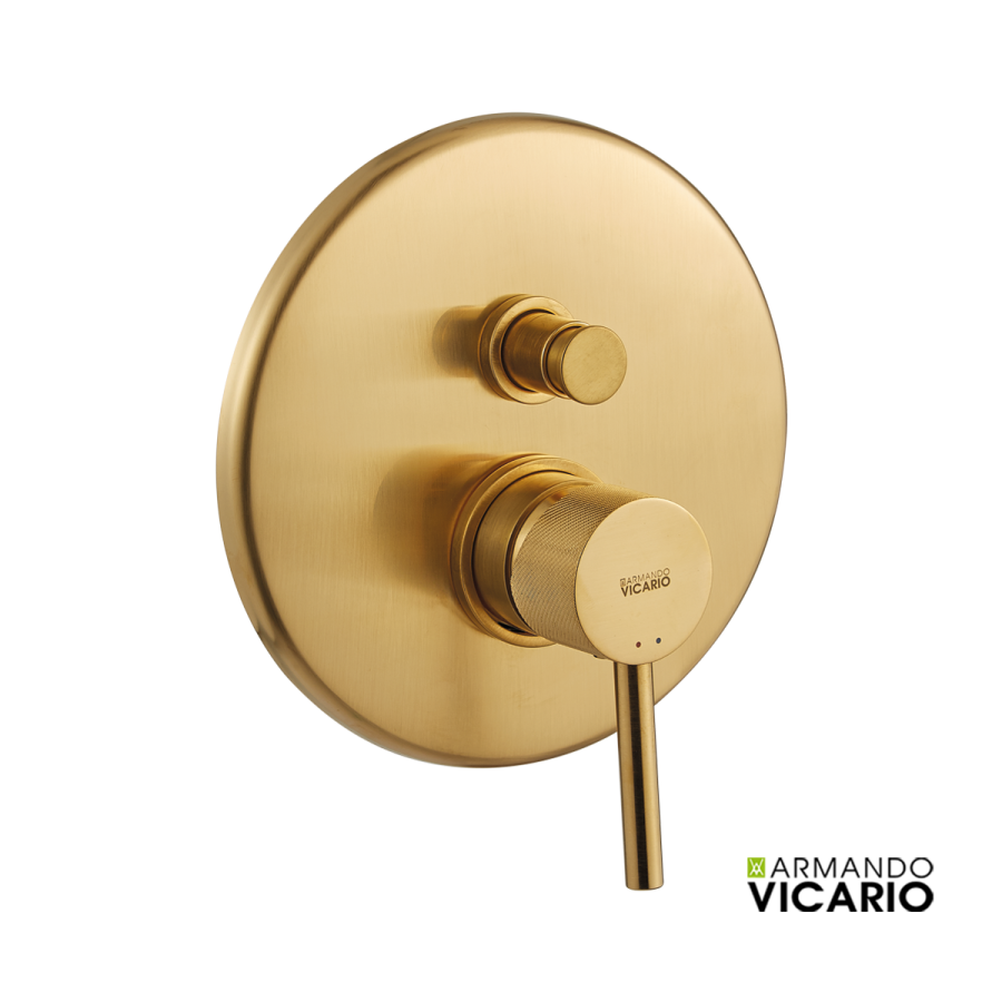 Μίκτης Εντοιχισμού 2 Εξόδων industrial Vicario Brushed Gold 512050D-201