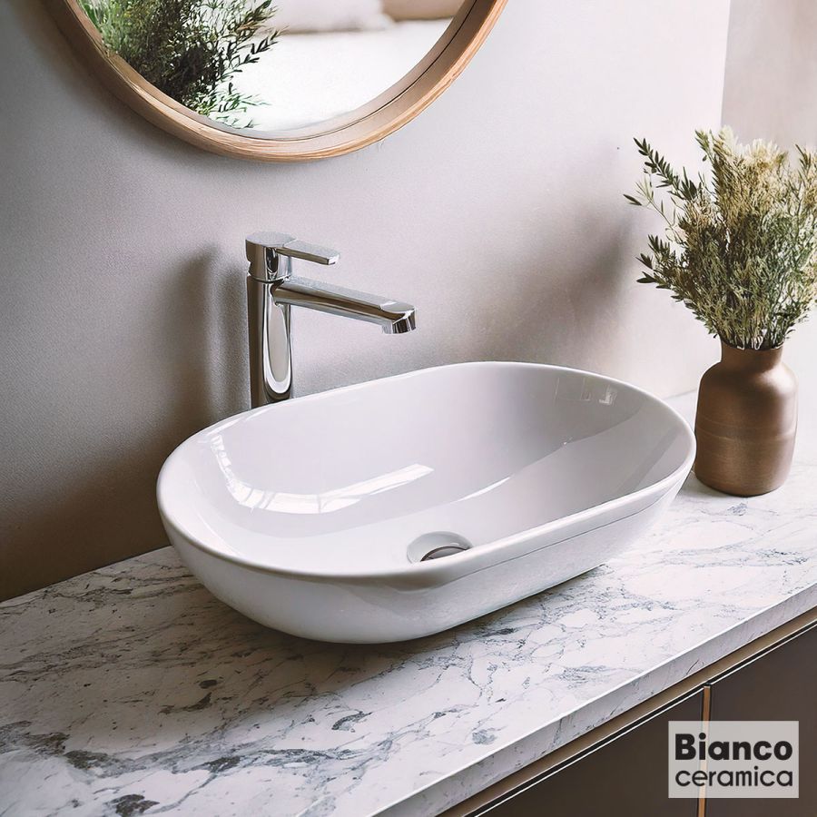 Νιπτήρας Πορσελάνης LOOP 57,5 x36,5 Bianco Ceramica White 32055-300