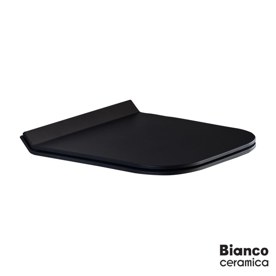 Κάλυμμα Λεκάνης ENZO Slim Slim Soft Close  Bianco Ceramica Black Matt 9100SC-401