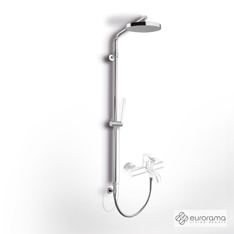 Σταθερή Κολώνα Ντους (Μη ρυθμιζόμενη στο ύψος) με κεφαλή Φ20 για σύνδεση μεΜπαταρία Λουτρού, Chrome 51404R-100