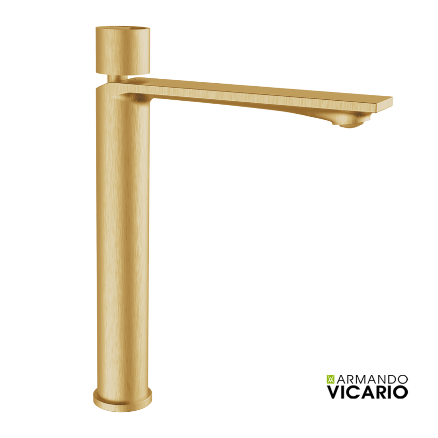 Μπαταρία Νιπτήρα Υψηλή με Βαλβίδα Clic-Clac Halo Vicario Brushed Gold 515041-201