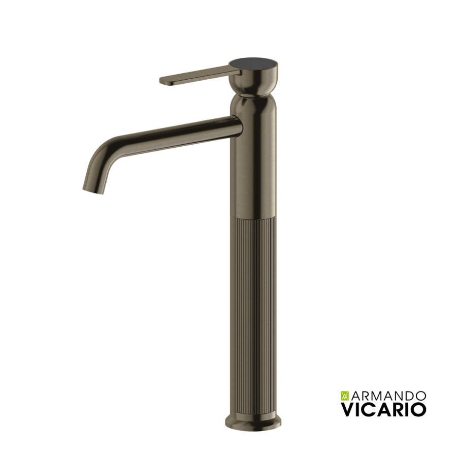 Μπαταρία Νιπτήρα Υψηλή με Βαλβίδα Clic-Clac Lumiere Vicario Black Brushed 516041-410