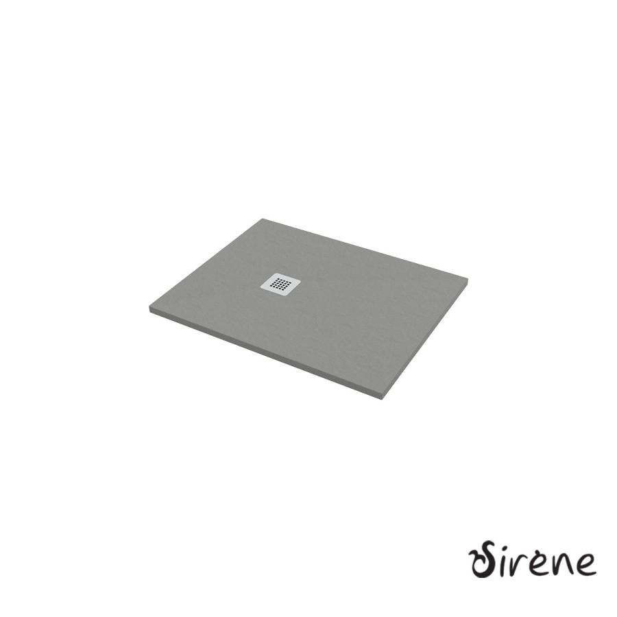 Ντουζιέρα Cast Marble (Χυτό μάρμαρο) με Βαλβίδα Slate 100 x 80 Sirene Beton Matt S10080-411