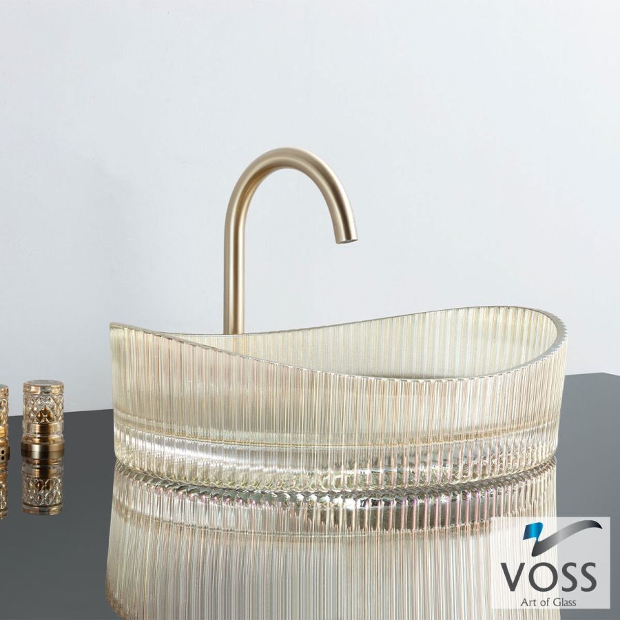 Νιπτήρας Γυάλινος CAVO 50x37,5 VOSS Glass Gold VL1150-200