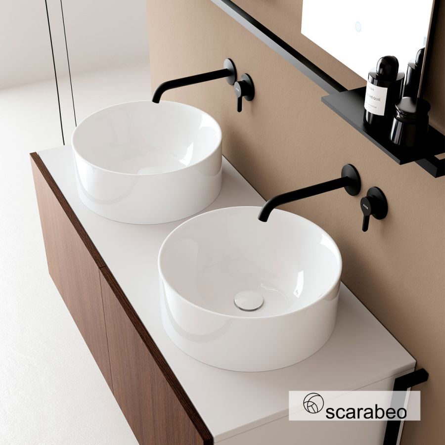 Νιπτήρας Πορσελάνης Skinny Φ40 h.15 Scarabeo White 5407-300