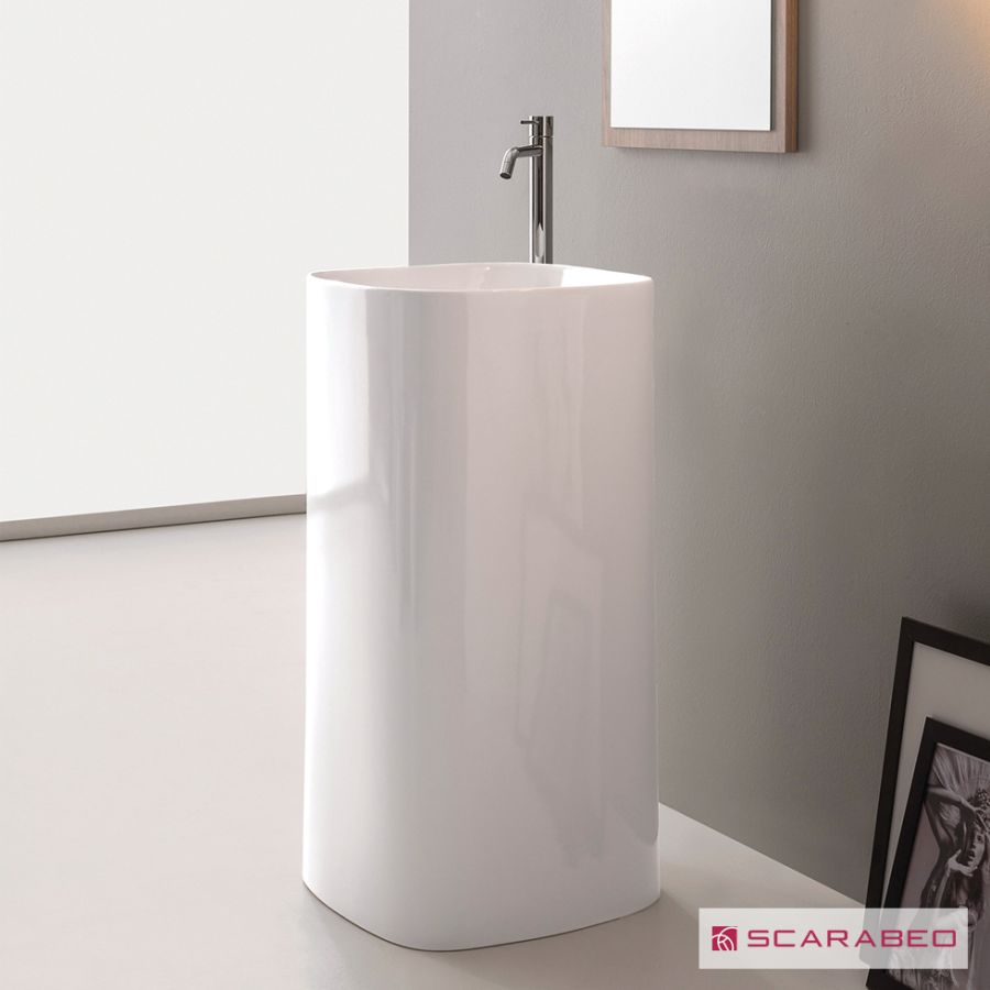 Νιπτήρας Πορσελάνης Moon 42x42 y.85 Scarabeo White 5510-300