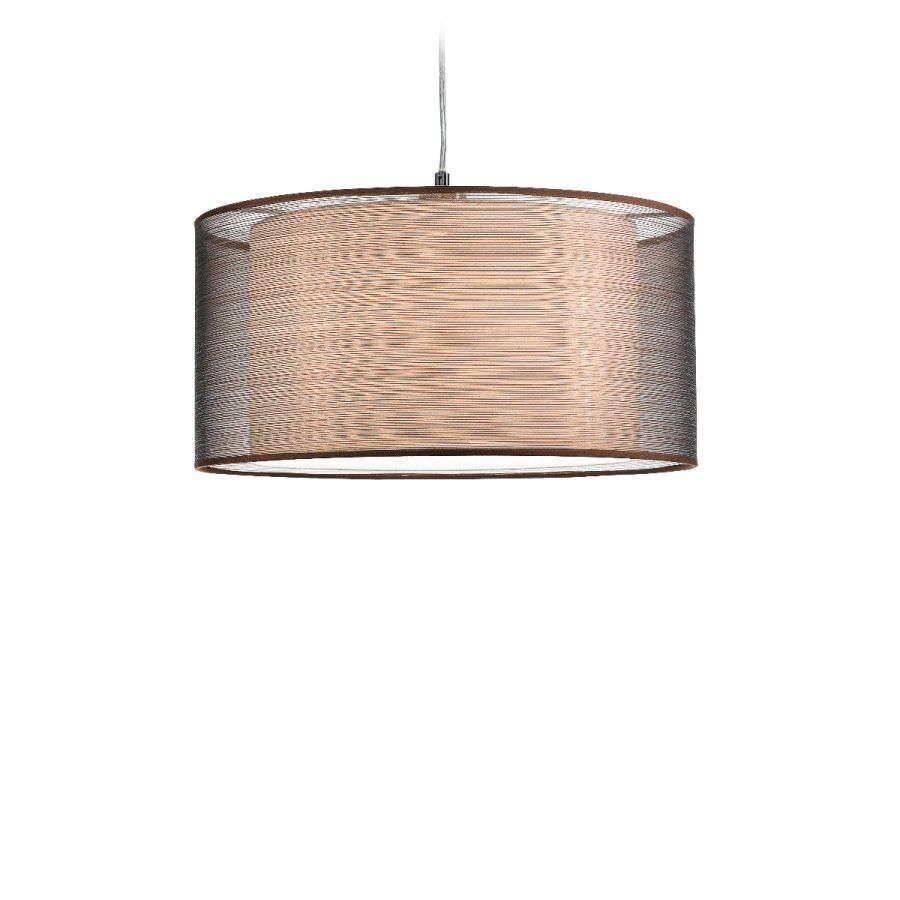 Φωτιστικό Κρεμαστό Ø45εκ. Μέταλλο γυαλιστερό χρώμιο/ Καφέ Μπρονζέ Καπέλο Perenz Sirco 5972